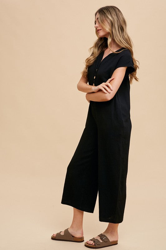 Cotton Wide Leg Jumpsuit