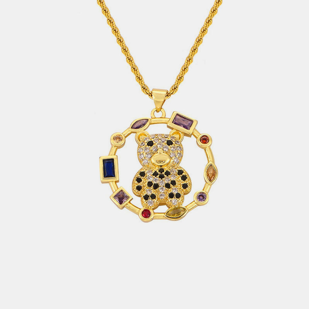 Teddy Bear Pendant Necklace.