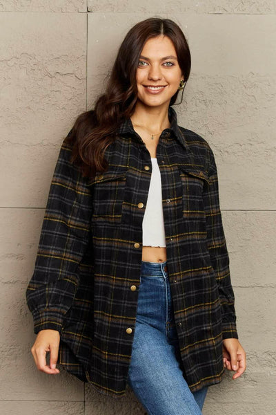 Plaid Long Sleeve Shacket.