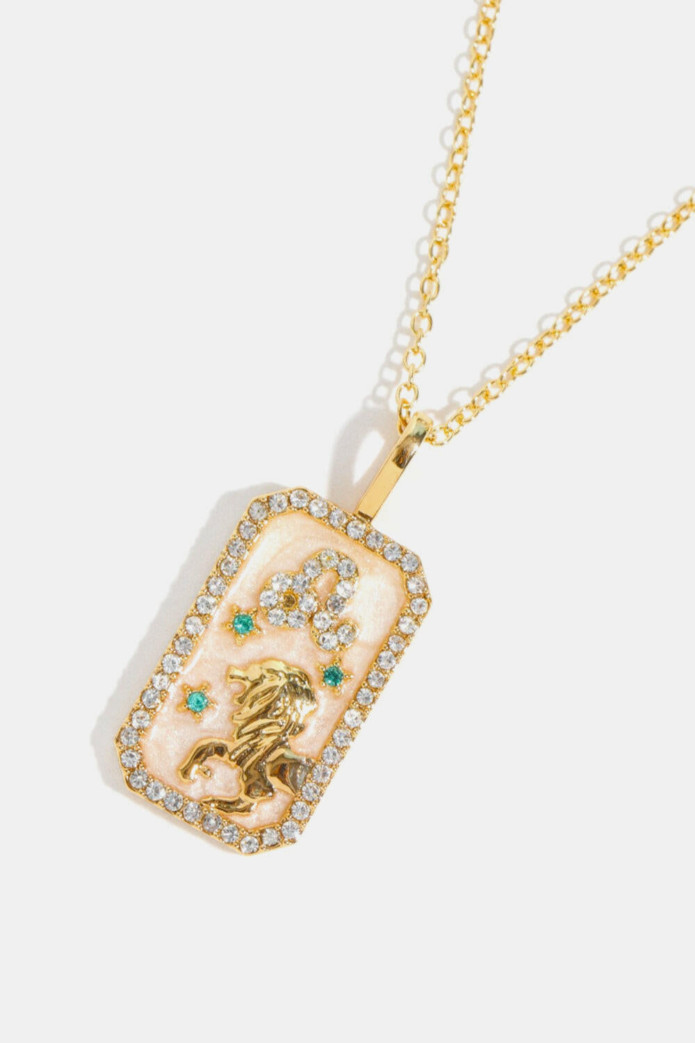 Zodiac Rhinestone Pendant Necklace.