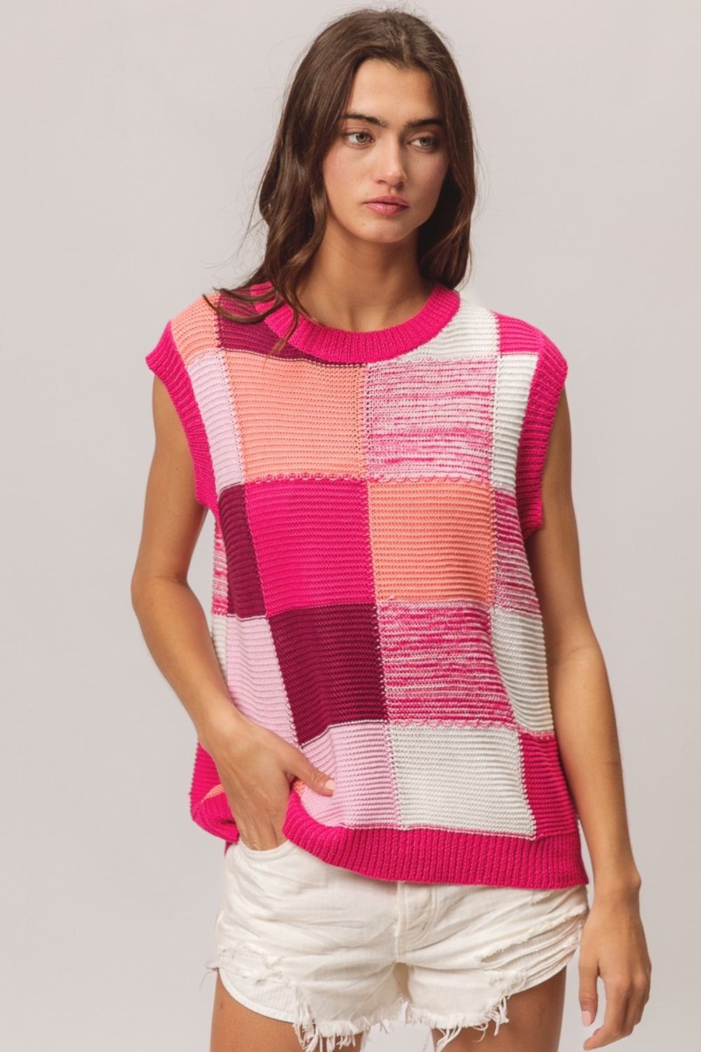 Color Block Sweater Vest