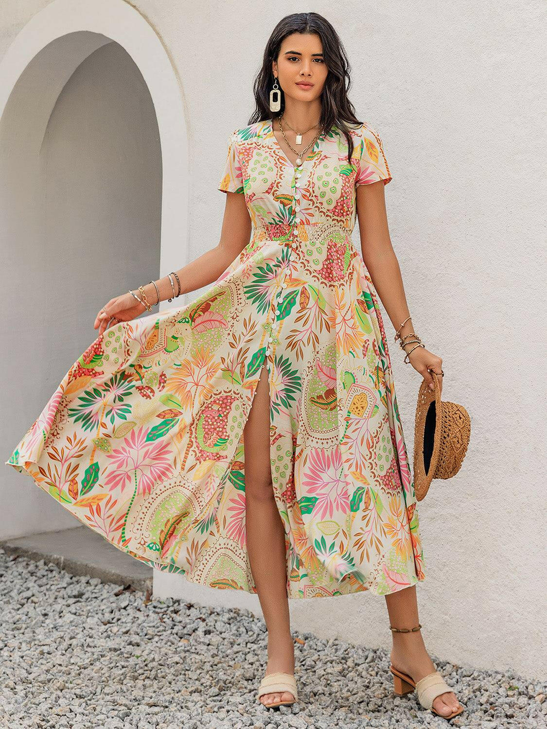 Tropical Harmony Midi Dress - The Rogue Daisy