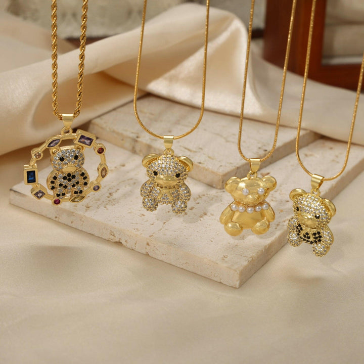 Teddy Bear Pendant Necklace.