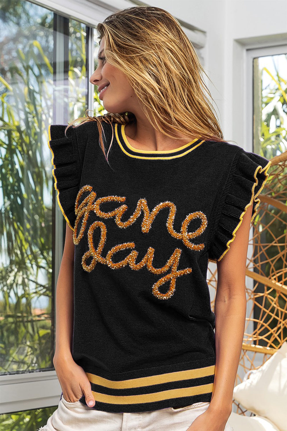 'Game Day' Ruffled Sweater