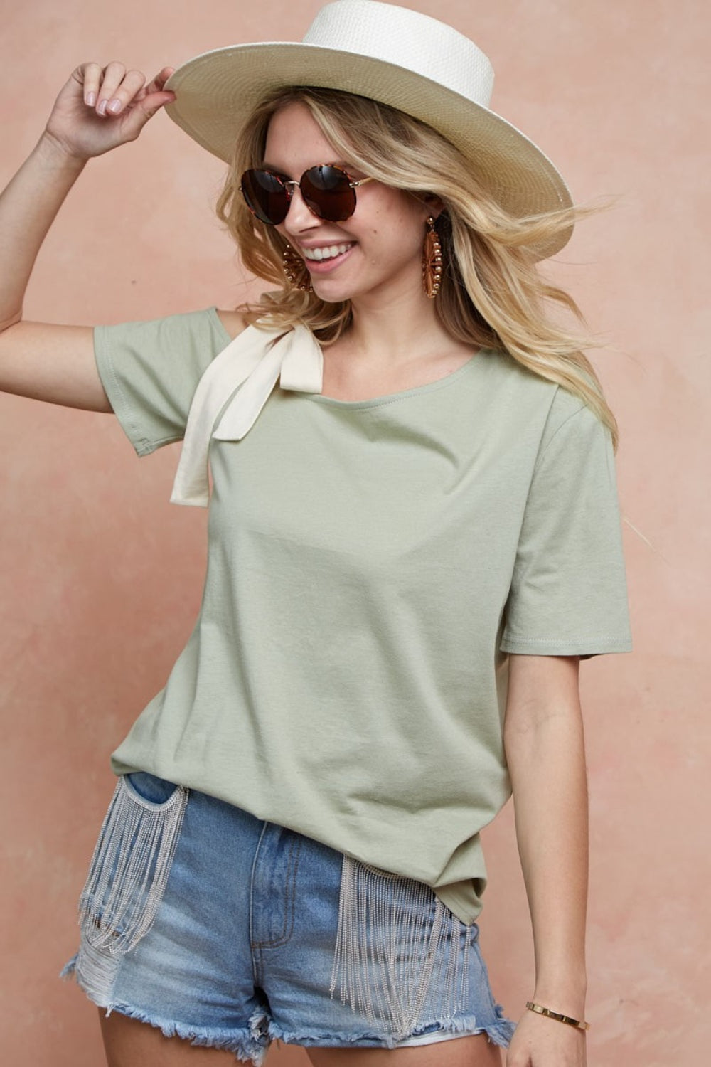 Tied One Shoulder Tee