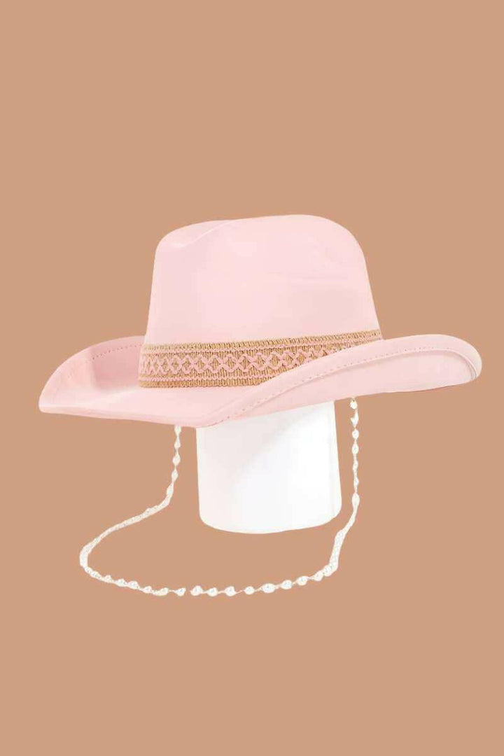 Fame Ornate Band Pink Cowboy Hat - The Rogue Daisy