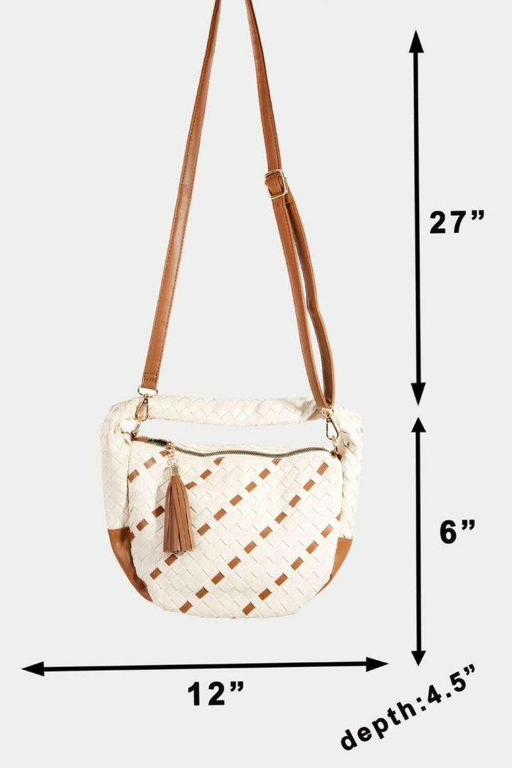 Fame Tassel Detail Semi - Circle Handbag - The Rogue Daisy