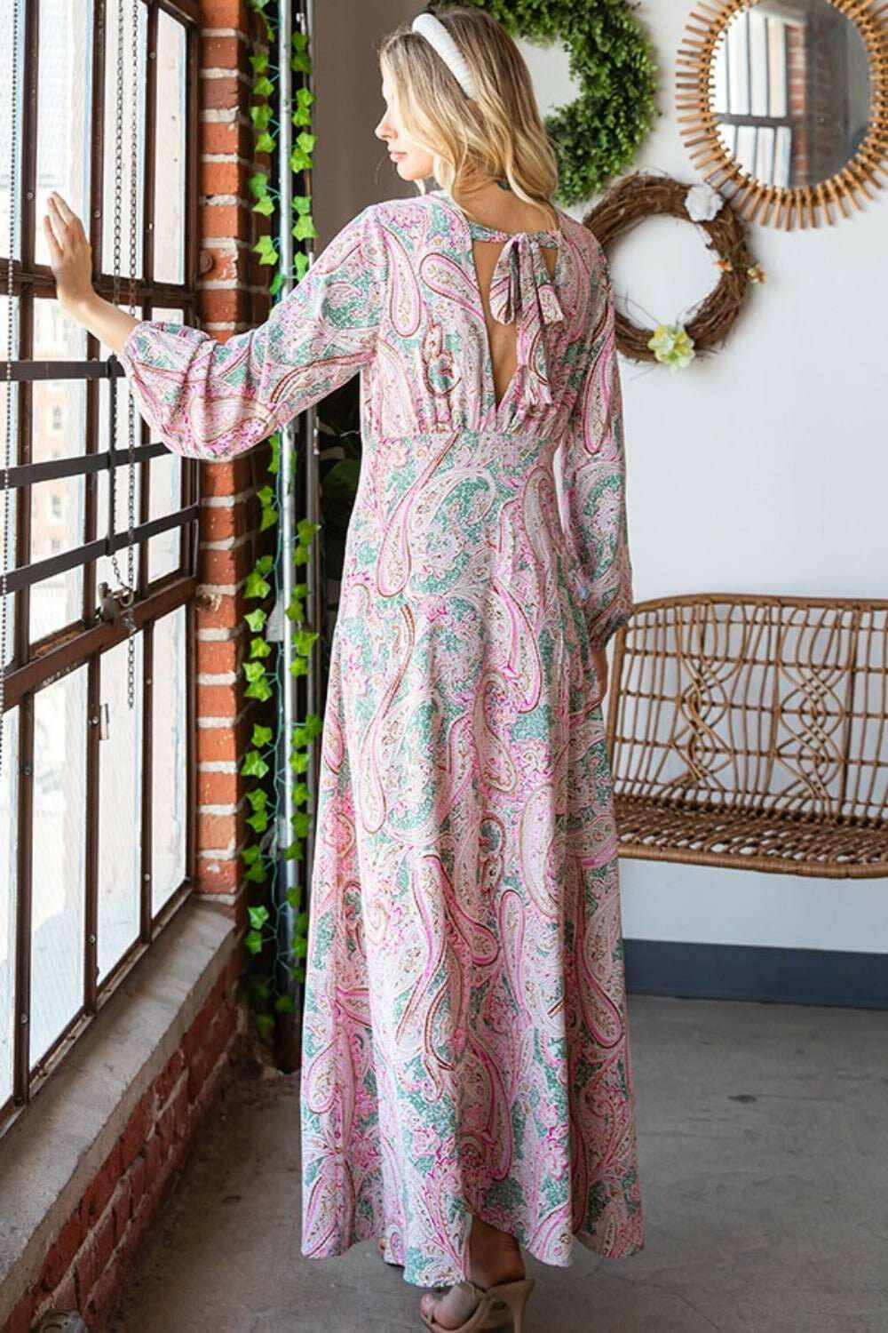 First Love Paisley Print Long Sleeve Maxi Dress - The Rogue Daisy