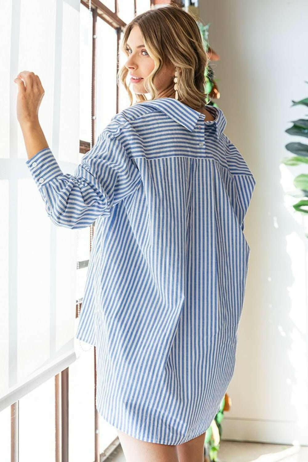 First Love Striped Button Down High - Low Hem Shirt - The Rogue Daisy