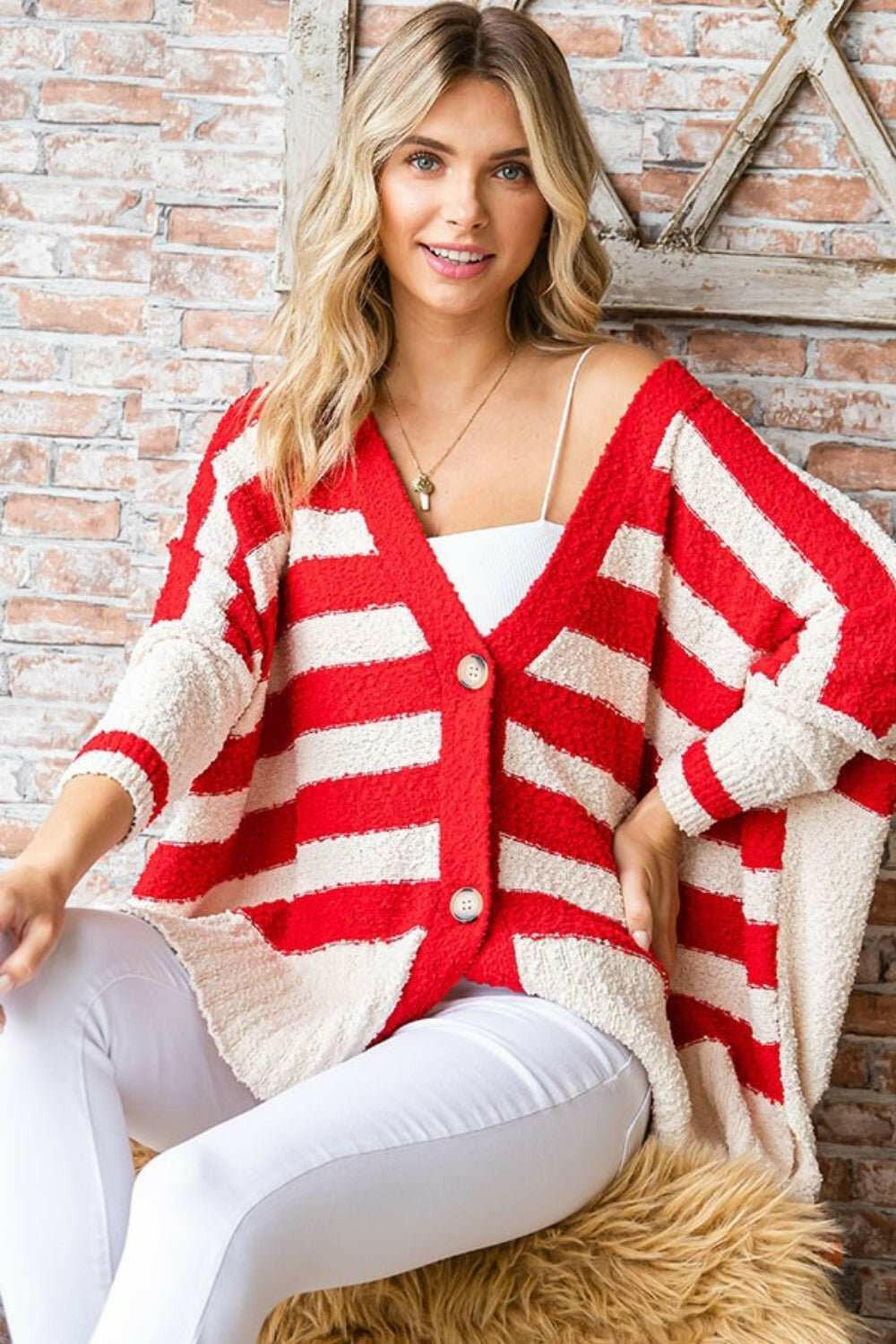 First Love Textured Striped Button Down Cardigan - The Rogue Daisy