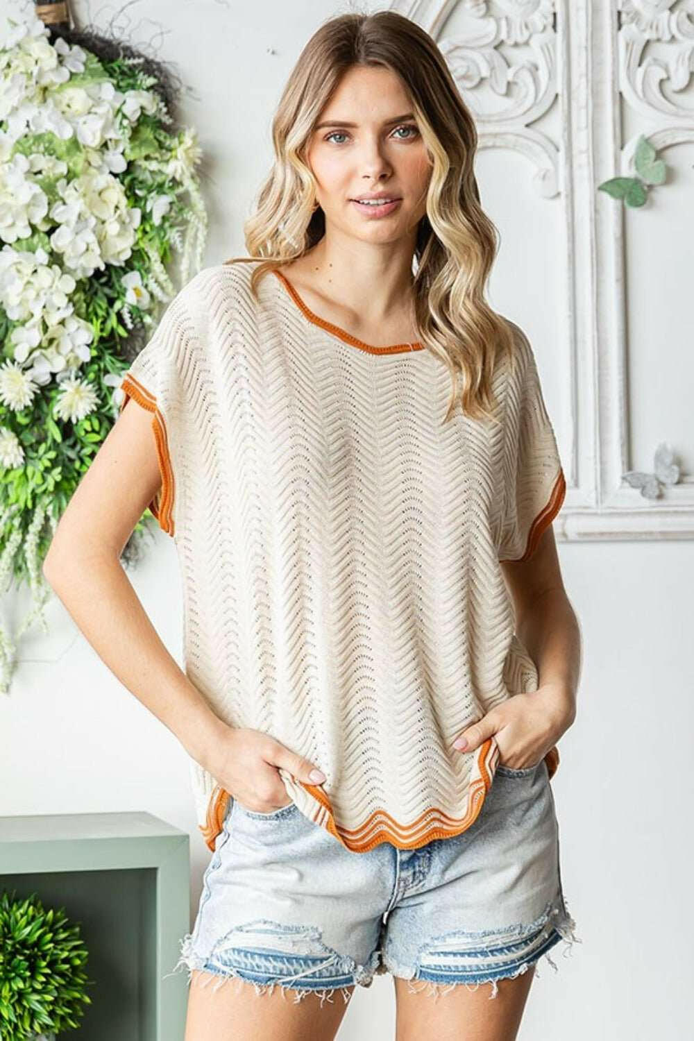 Wavy Chevron Top - Full Size - The Rogue Daisy