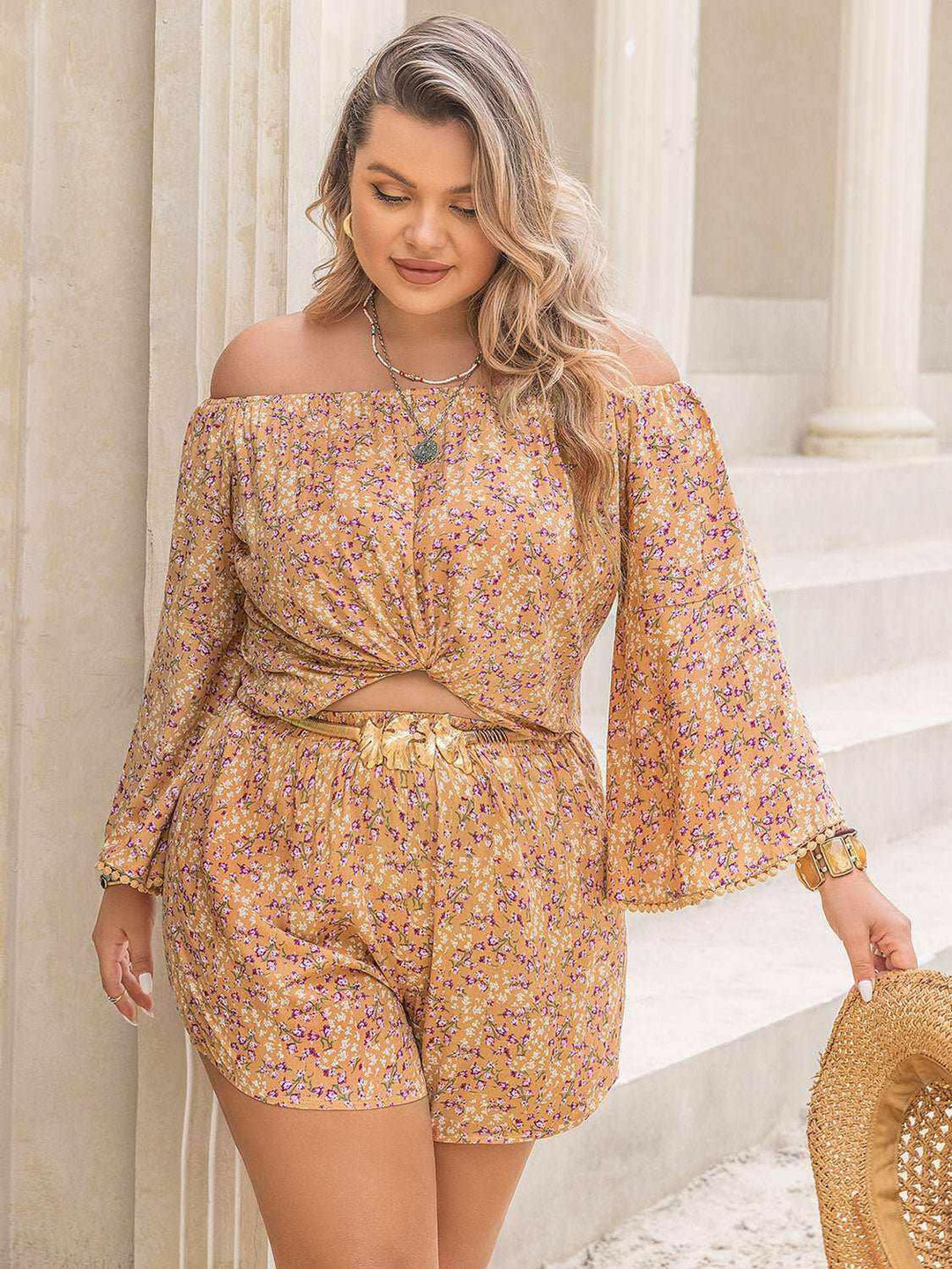 Floral Breeze Shorts and Top Set - Plus Size - The Rogue Daisy