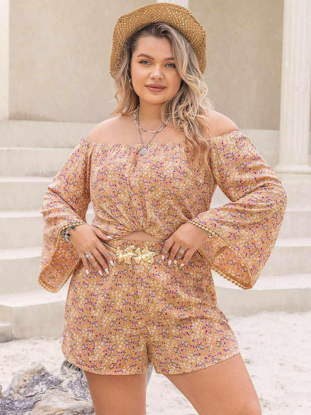 Floral Breeze Shorts and Top Set - Plus Size - The Rogue Daisy