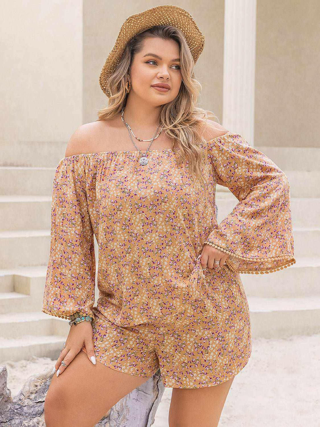 Floral Breeze Shorts and Top Set - Plus Size - The Rogue Daisy