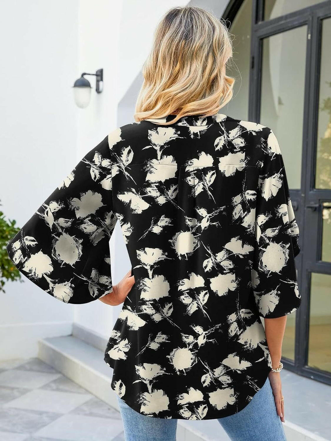 Floral Print Petal Sleeve Blouse - The Rogue Daisy