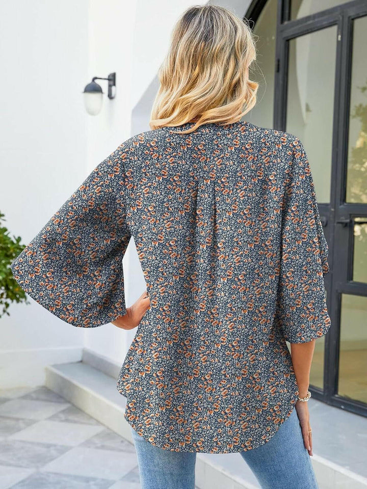 Floral Print Petal Sleeve Blouse - The Rogue Daisy