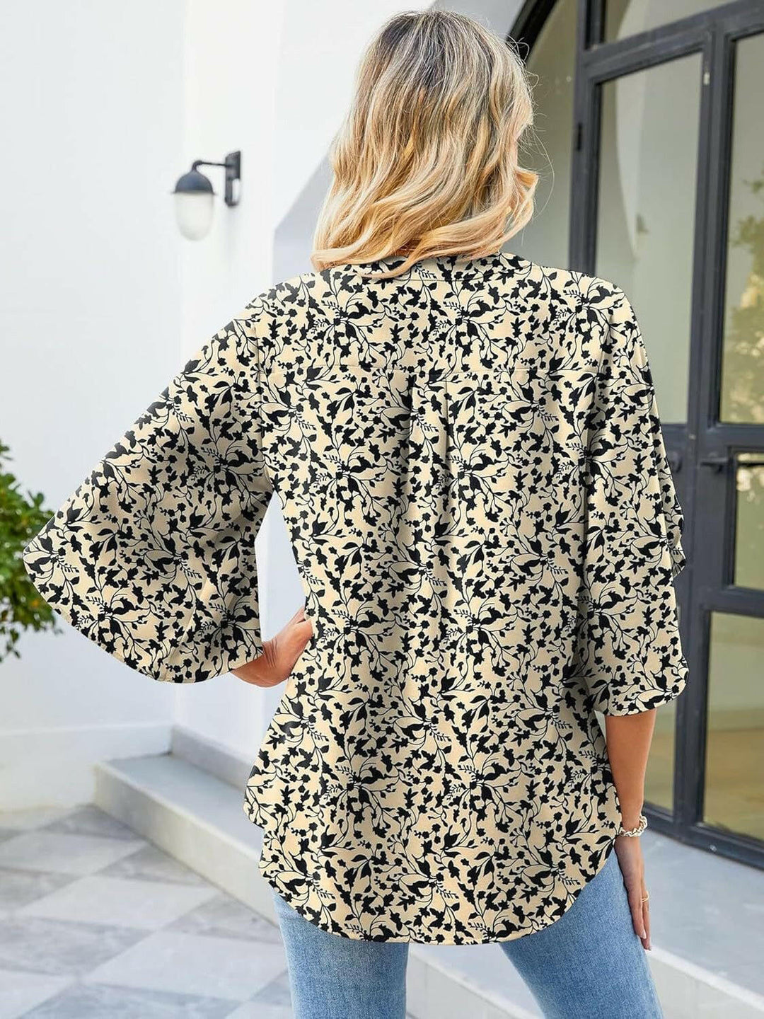 Floral Print Petal Sleeve Blouse - The Rogue Daisy