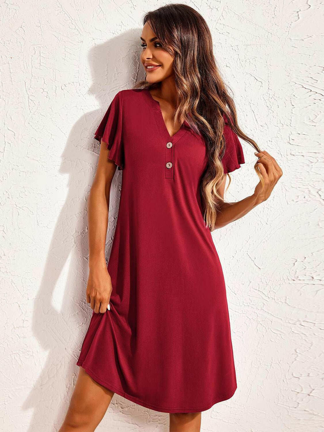 Flutter Sleeve Lounge Dress - The Rogue Daisy