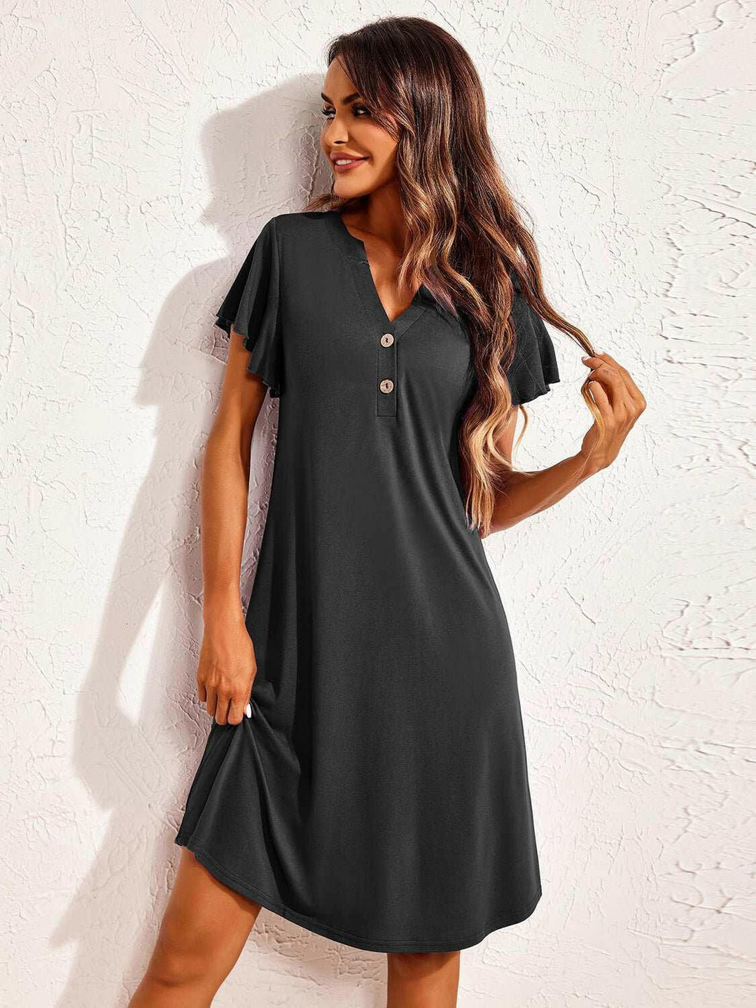 Flutter Sleeve Lounge Dress - The Rogue Daisy