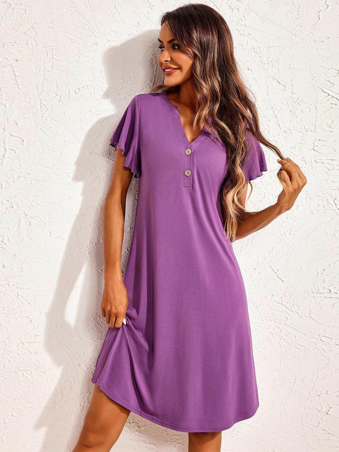 Flutter Sleeve Lounge Dress - The Rogue Daisy