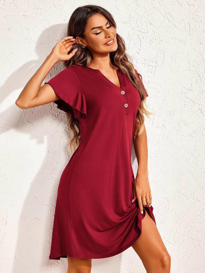 Flutter Sleeve Lounge Dress - The Rogue Daisy