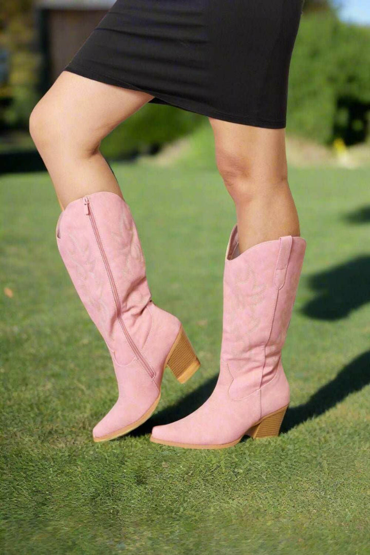 Forever Link Pink Knee High Cowboy Boots - The Rogue Daisy