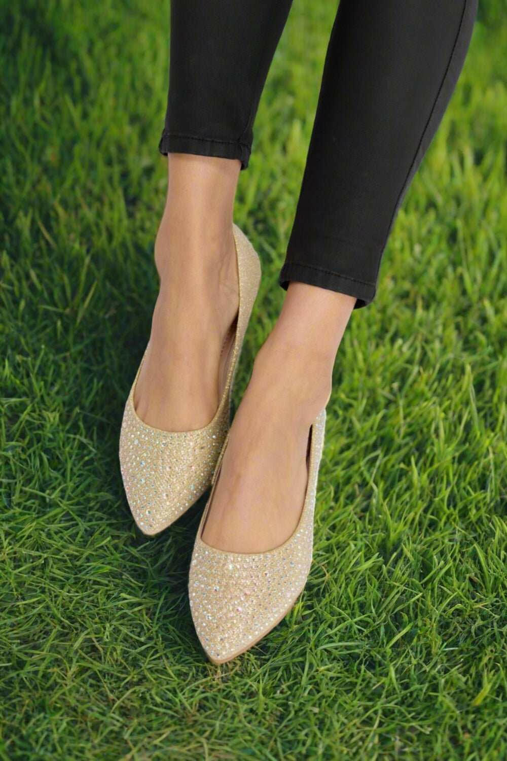 Forever Link Rhinestone Point Toe Flats - The Rogue Daisy