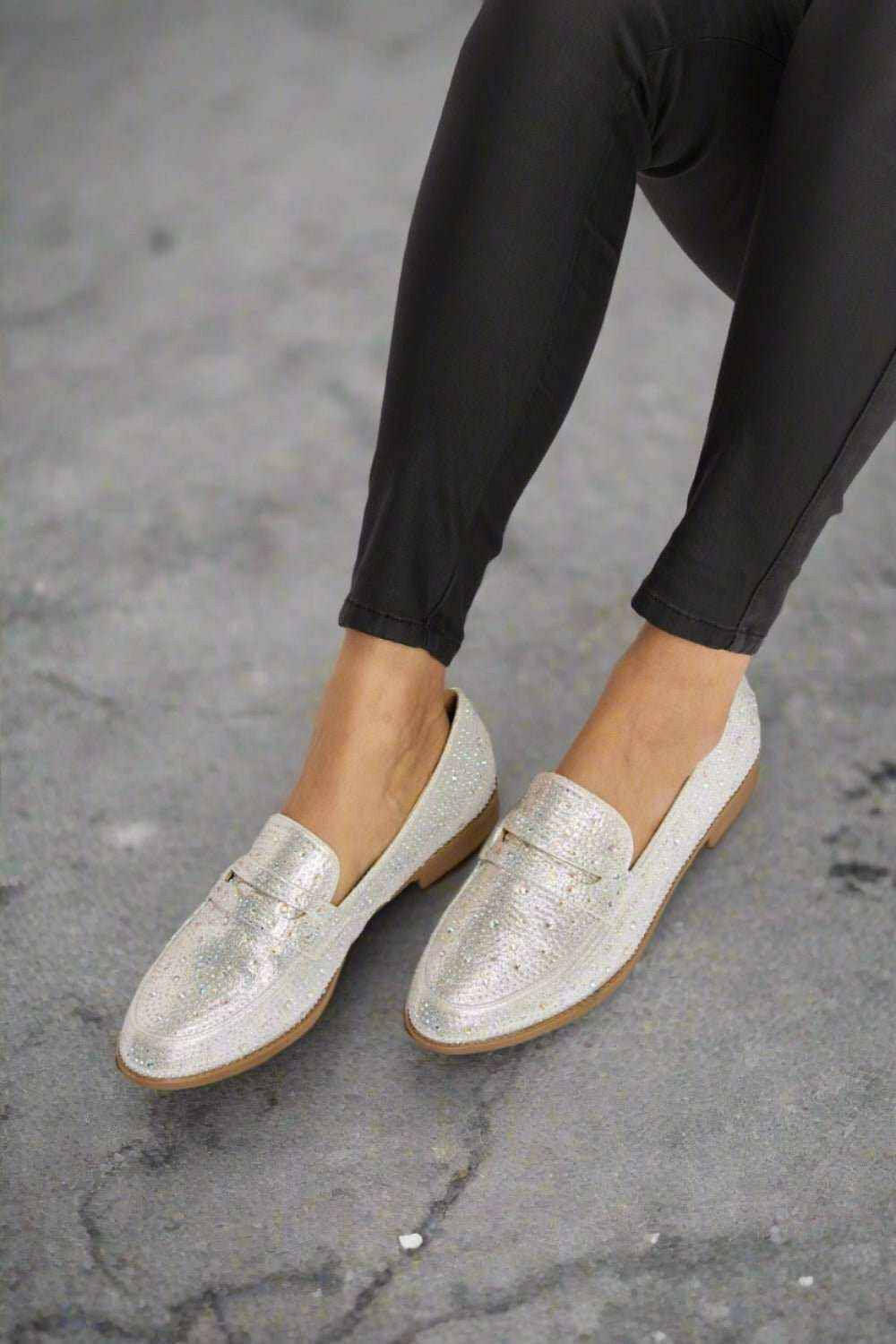 Forever Link Rhinestone Point Toe Loafers - The Rogue Daisy