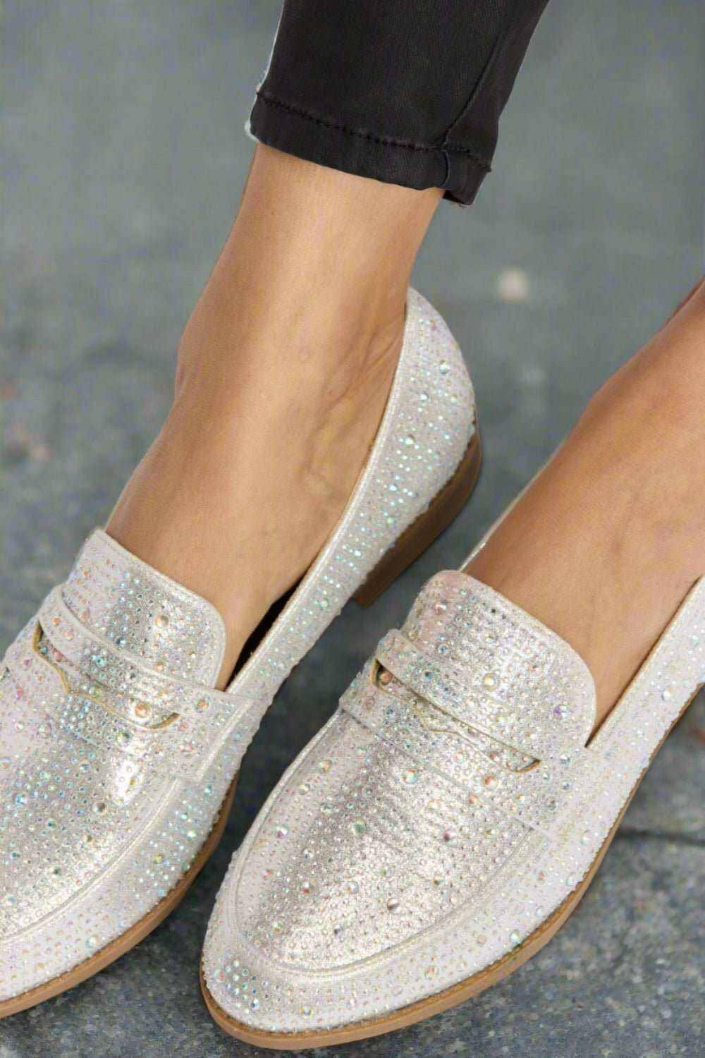 Forever Link Rhinestone Point Toe Loafers - The Rogue Daisy