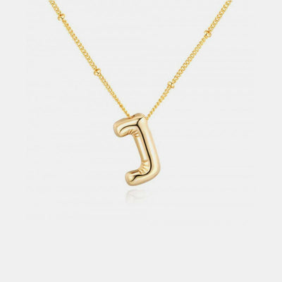 Gold - Plated Bubble Initial Necklace A - J - The Rogue Daisy