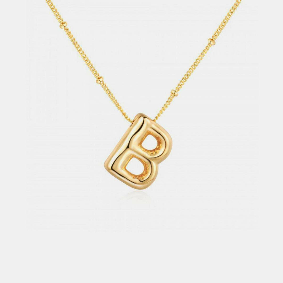 Gold - Plated Bubble Initial Necklace A - J - The Rogue Daisy