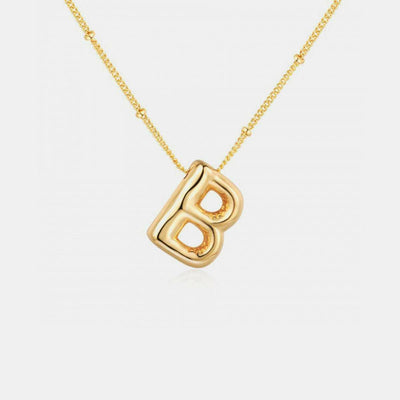 Gold - Plated Bubble Initial Necklace A - J - The Rogue Daisy