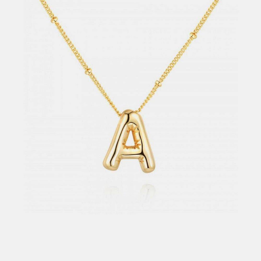 Gold - Plated Bubble Initial Necklace A - J - The Rogue Daisy