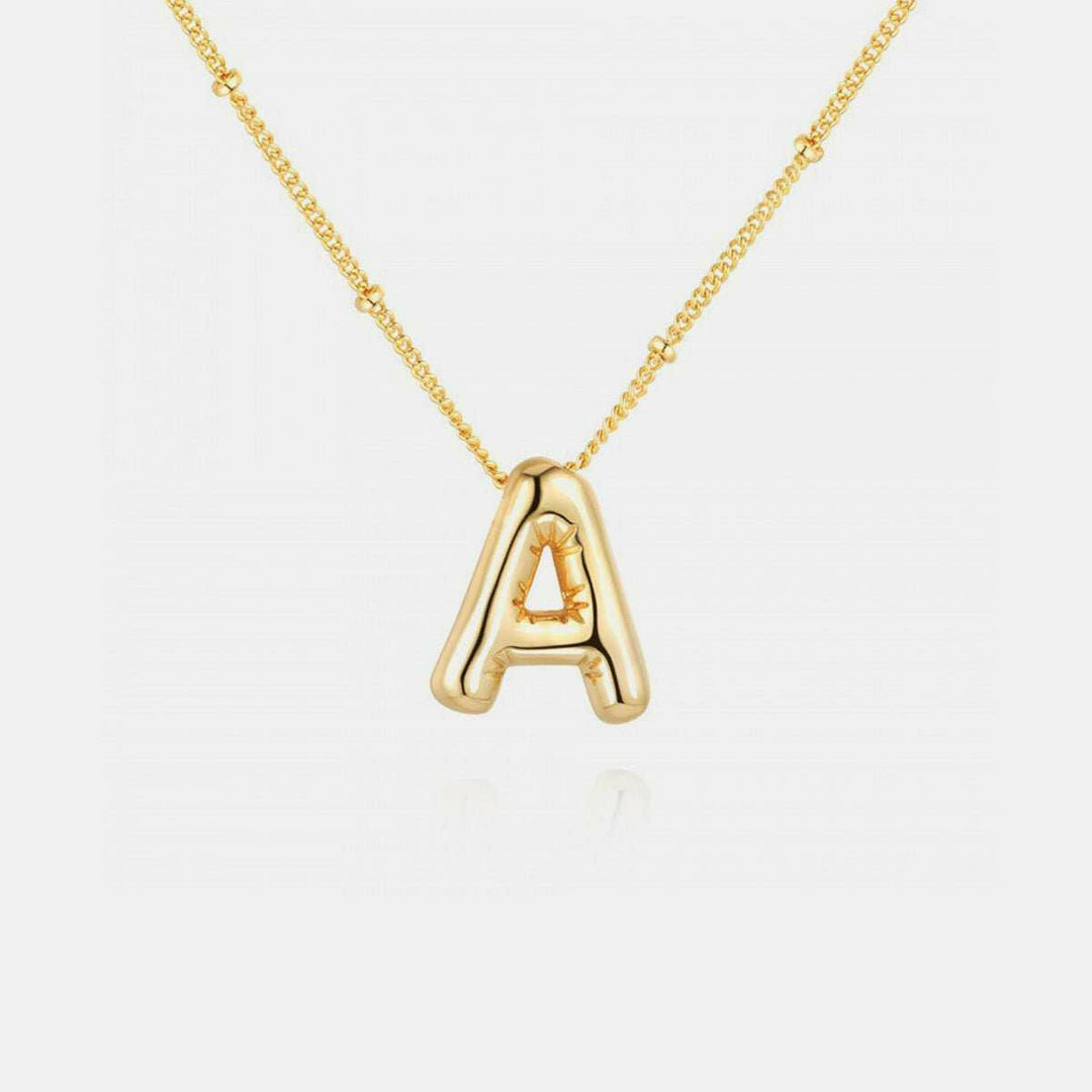 Gold - Plated Bubble Initial Necklace A - J - The Rogue Daisy