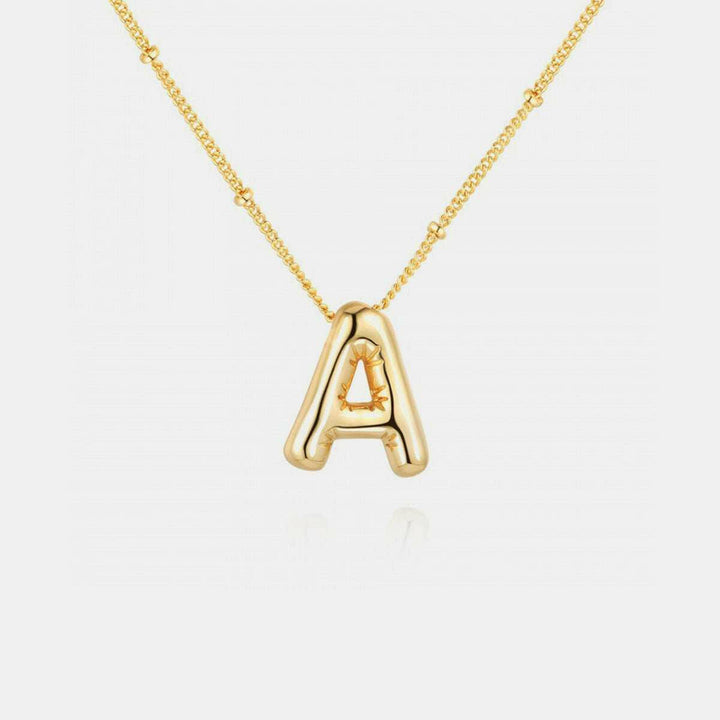 Gold - Plated Bubble Initial Necklace A - J - The Rogue Daisy