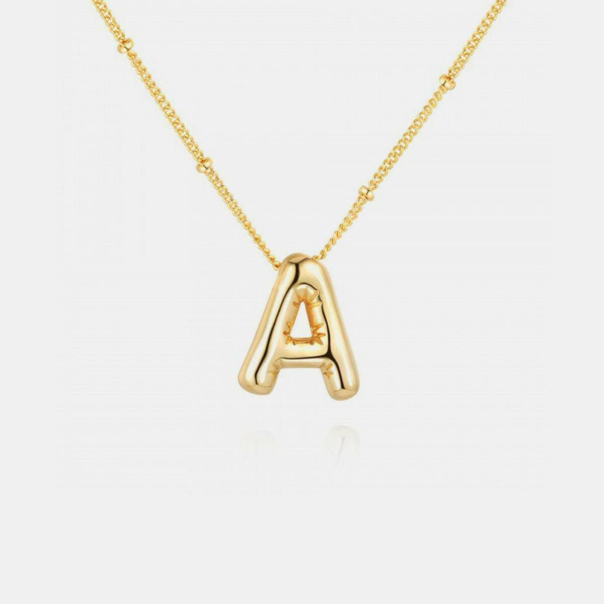 Gold - Plated Bubble Initial Necklace A - J - The Rogue Daisy