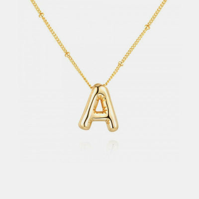 Gold - Plated Bubble Initial Necklace A - J - The Rogue Daisy