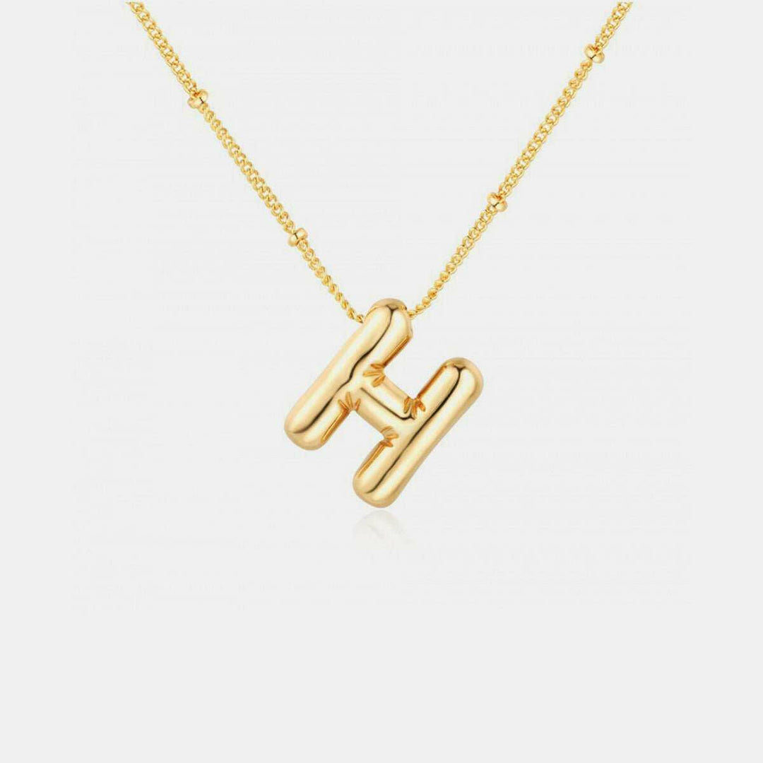 Gold - Plated Bubble Initial Necklace A - J - The Rogue Daisy