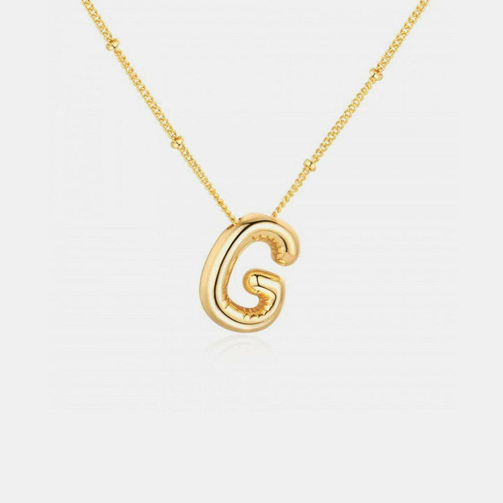 Gold - Plated Bubble Initial Necklace A - J - The Rogue Daisy