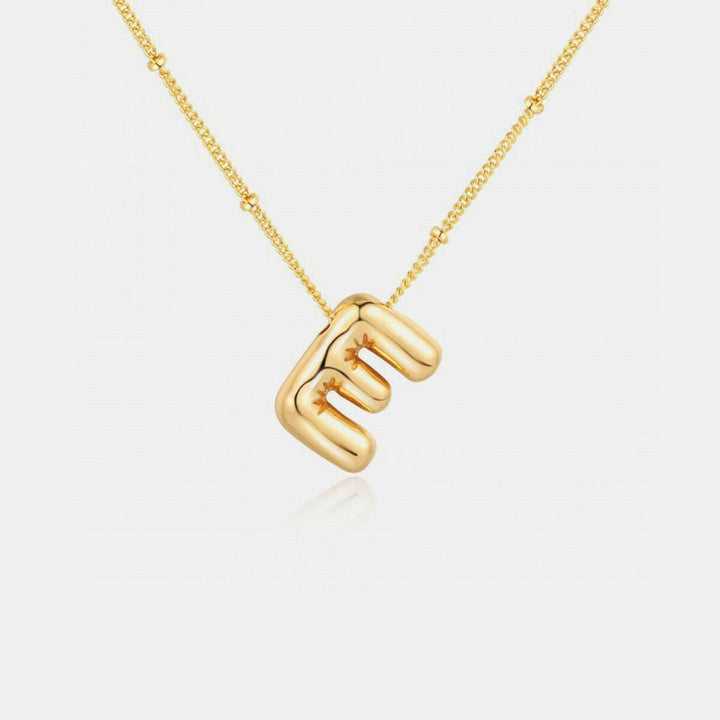 Gold - Plated Bubble Initial Necklace A - J - The Rogue Daisy