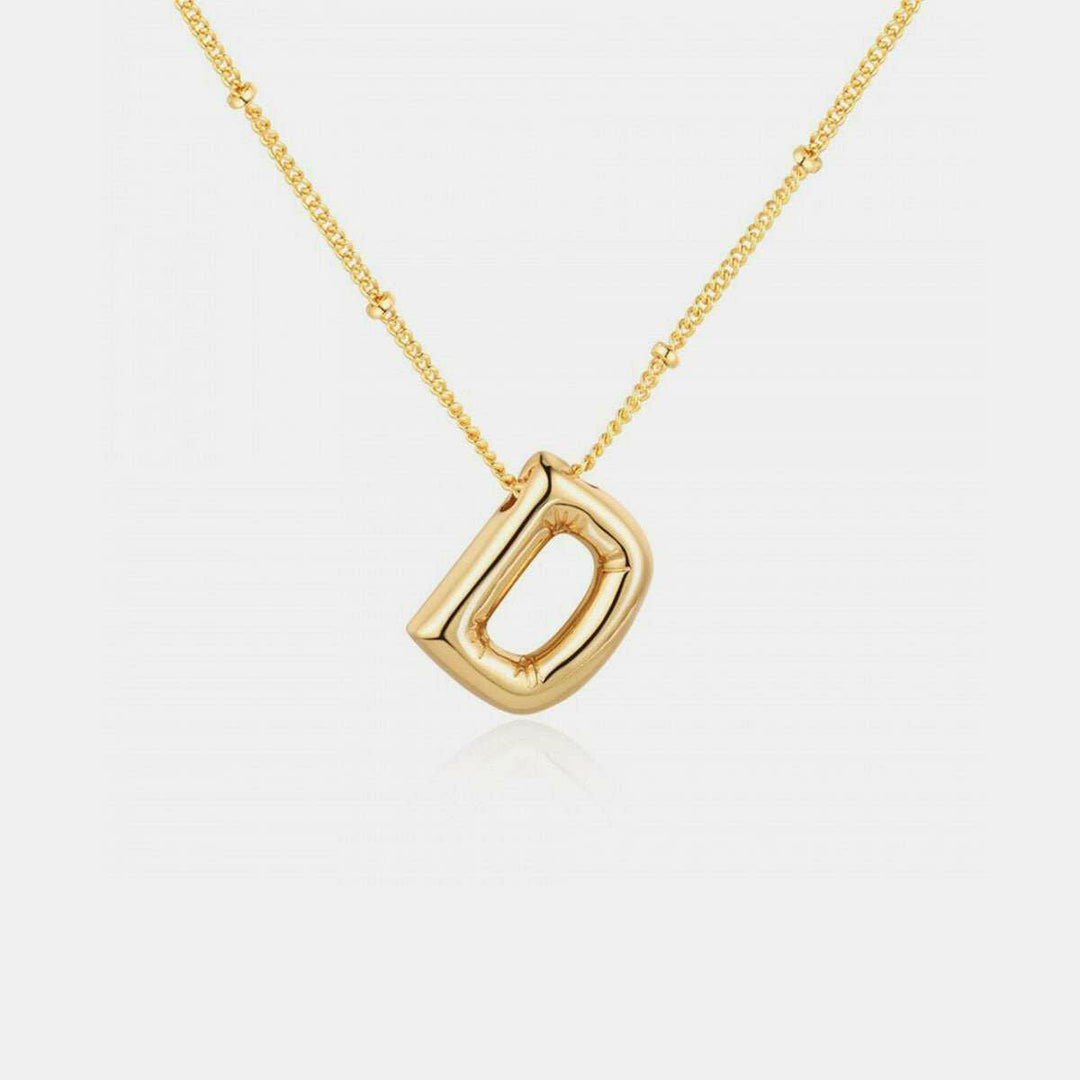 Gold - Plated Bubble Initial Necklace A - J - The Rogue Daisy