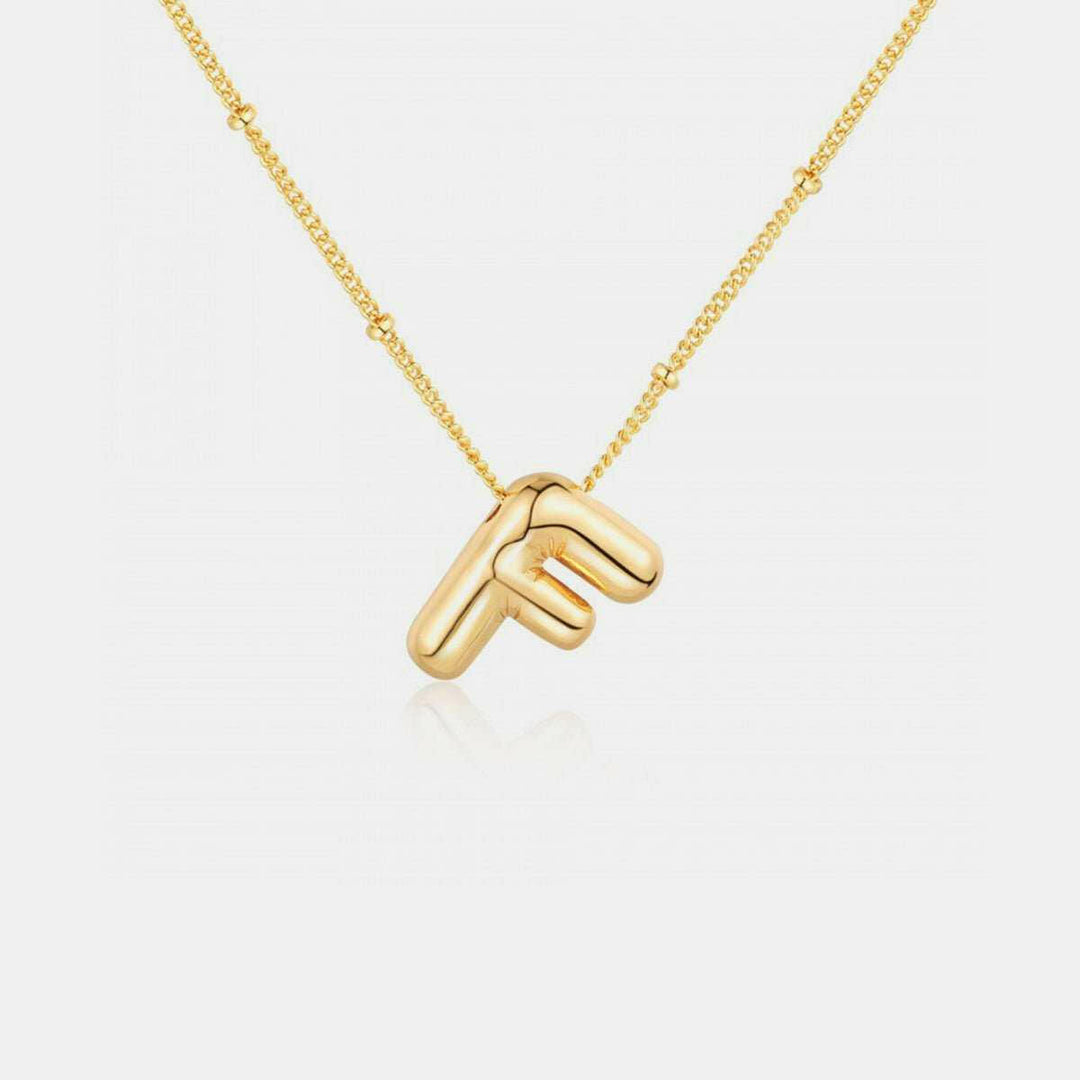 Gold - Plated Bubble Initial Necklace A - J - The Rogue Daisy