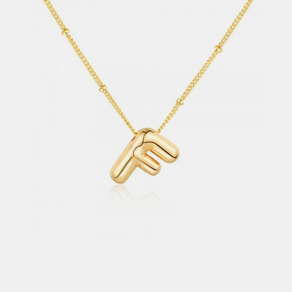 Gold - Plated Bubble Initial Necklace A - J - The Rogue Daisy