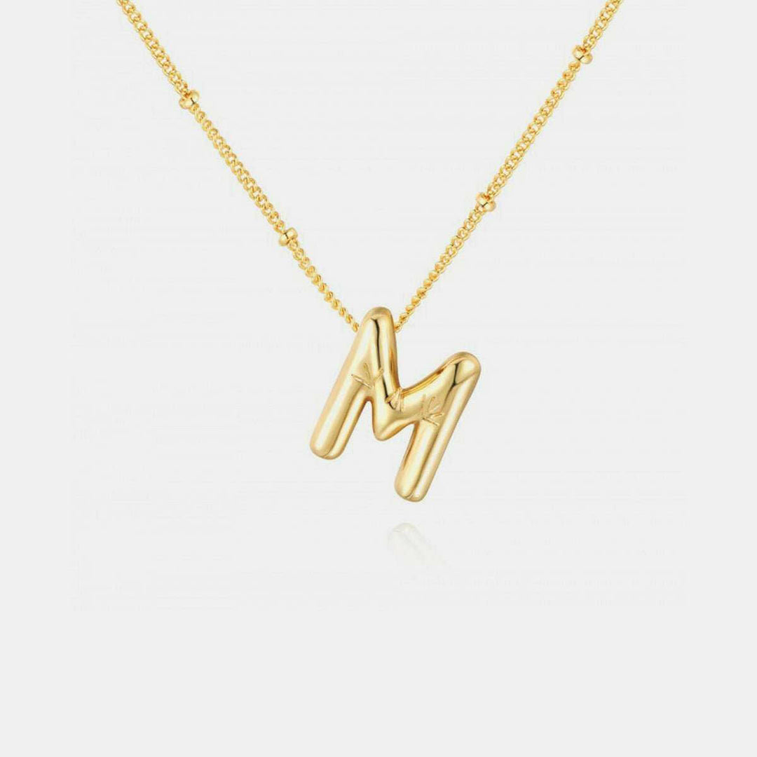 Gold - Plated Bubble Initial Necklace K - Q - The Rogue Daisy