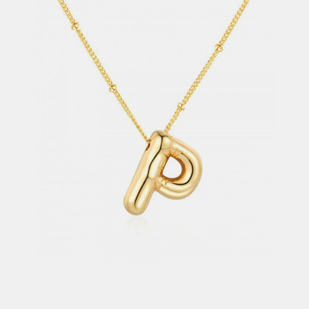 Gold - Plated Bubble Initial Necklace K - Q - The Rogue Daisy