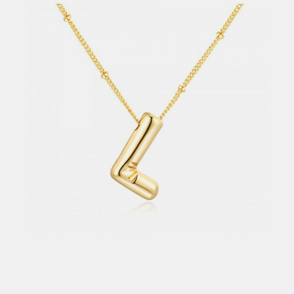 Gold - Plated Bubble Initial Necklace K - Q - The Rogue Daisy