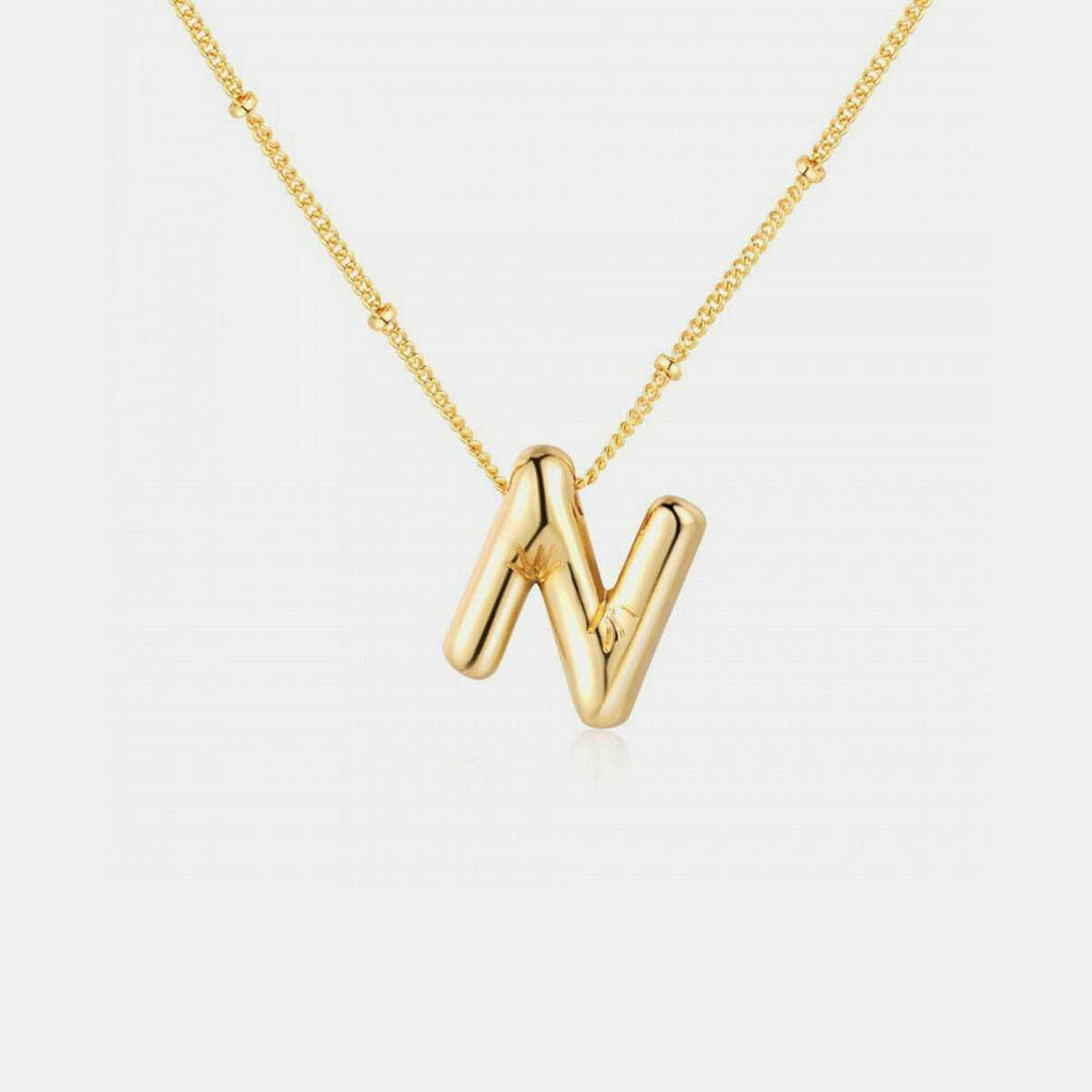 Gold - Plated Bubble Initial Necklace K - Q - The Rogue Daisy