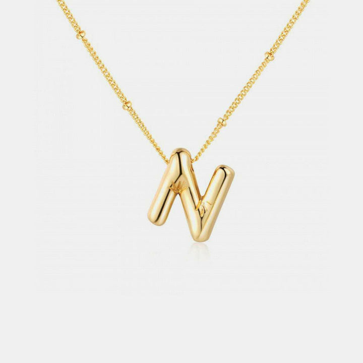 Gold - Plated Bubble Initial Necklace K - Q - The Rogue Daisy