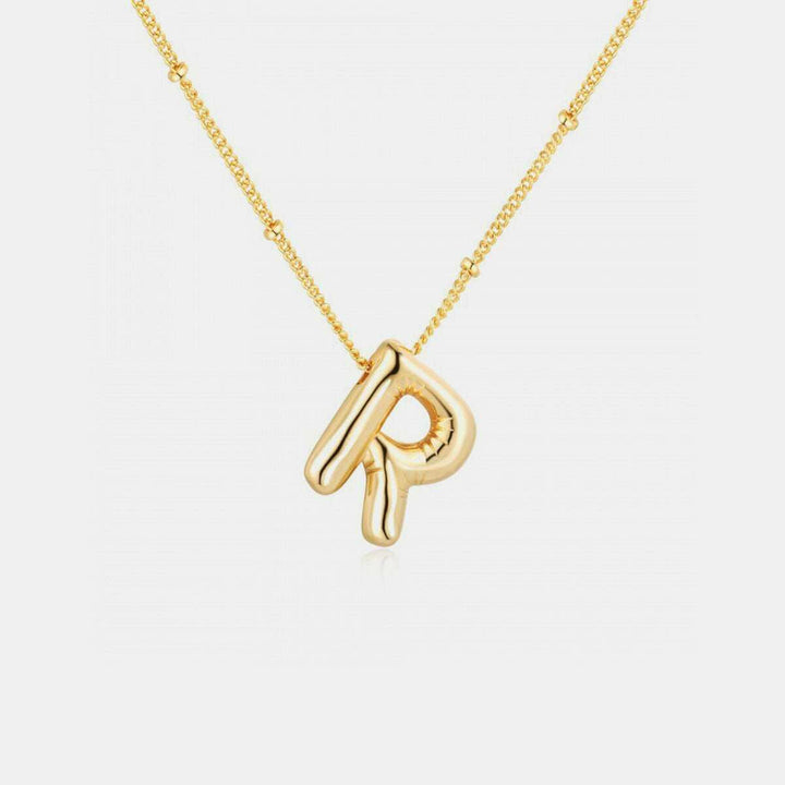 Gold - Plated Bubble Initial Necklace K - Q - The Rogue Daisy