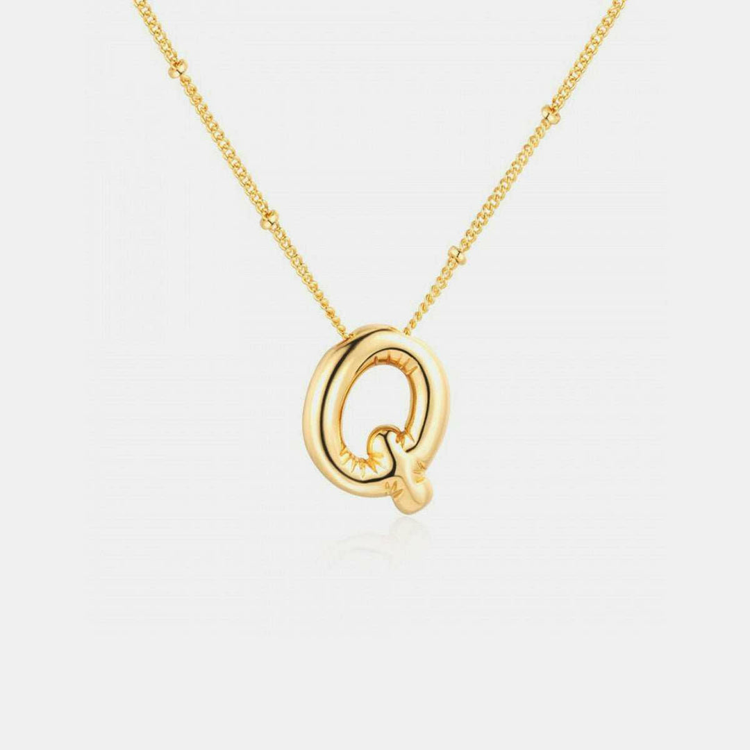 Gold - Plated Bubble Initial Necklace K - Q - The Rogue Daisy